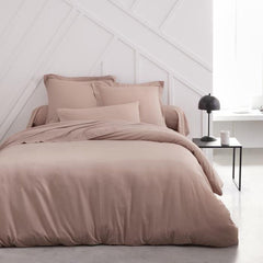 Drap housse TODAY Essential - 140 x 200+30 cm - 2 personnes - 100% Coton uni - Rose des sables TODAY