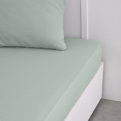 Drap housse TODAY Essential - 160 x 200+30 cm - 2 personnes - 100% Coton uni - Celadon TODAY