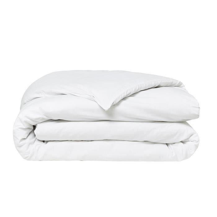 Housse de couette TODAY Essential - 220 x 240 cm - 2 personnes - 100% Coton uni - Craie TODAY