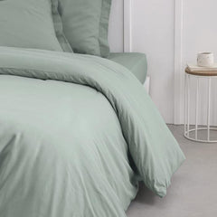 Housse de couette TODAY Essential - 220 x 240 cm - 2 personnes - 100% Coton uni - Celadon TODAY