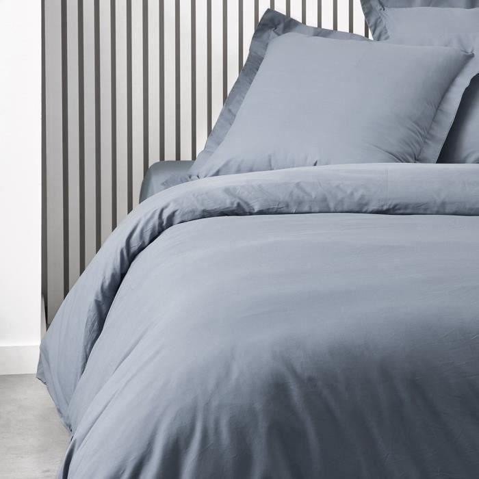 Housse de couette TODAY Essential - 220 x 240 cm - 2 personnes - 100% Coton uni - Denim TODAY