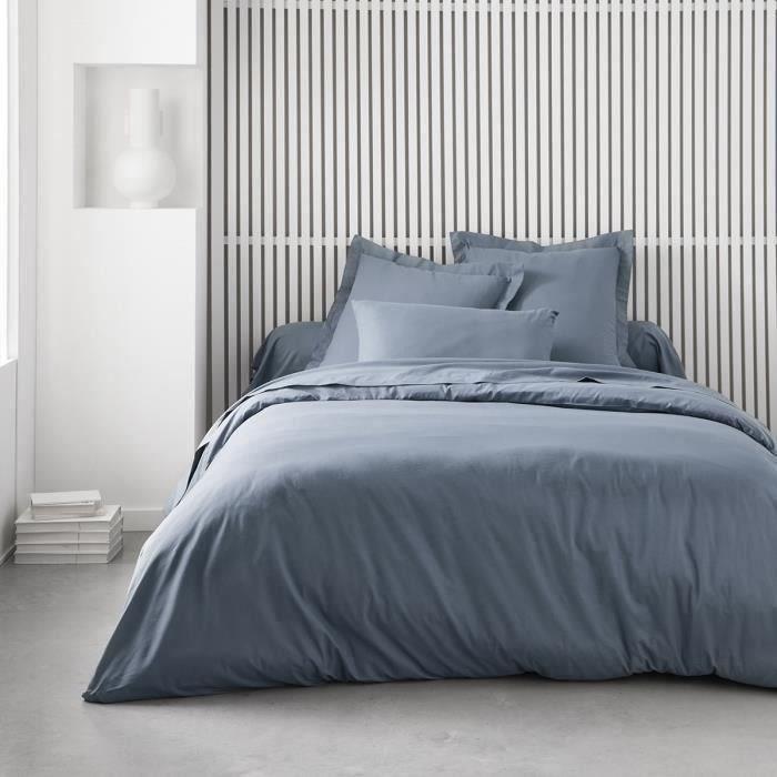 Housse de couette TODAY Essential - 240 x 260 cm - 2 personnes - 100% Coton uni - Denim TODAY