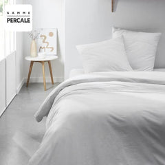 Parrure de lit TODAY Prestige - 240 x 260 cm - 2 personnes - 100% Percale finition macramé - Craie TODAY