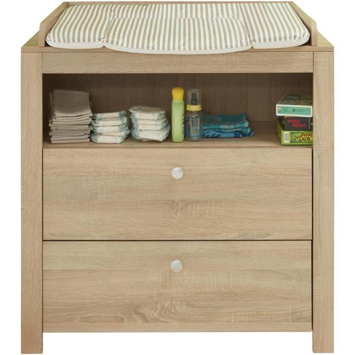 Chambre bébé Duo : Lit 70 x 140 cm + Commode a langer OLIVIA - Chene - TREND TEAM TRENDTEAM