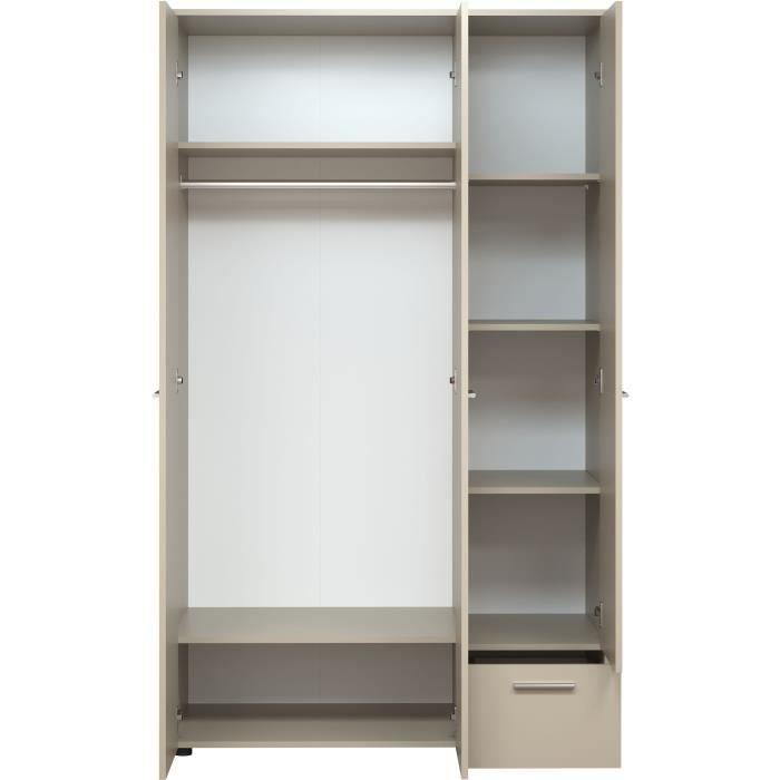 Chambre bébé Trio : Lit 70 x 140 cm + Armoire + Commode a langer CLEVER - Cappuccino - TREND TEAM TRENDTEAM