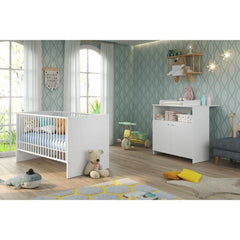 Chambre bébé Duo : Lit 70 x 140 cm + Commode a langer NIKO - Blanc - TREND TEAM TRENDTEAM