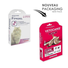 VETOCANIS Pipettes Spot on, Anti-puces et Anti-tiques - Pour chat VETOCANIS