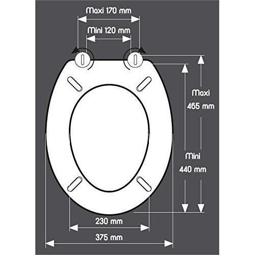 Abattant WC galets de plage - Gris - Paloma Tech