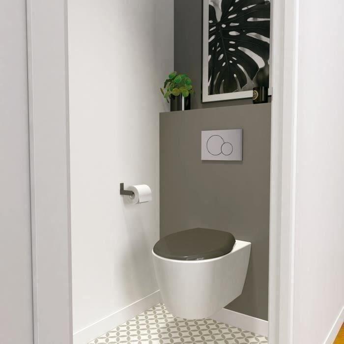 Abattant WC Marina Gris - Polypropylene - Gelco - Déclipsable - Fixation universelle - Paloma Tech