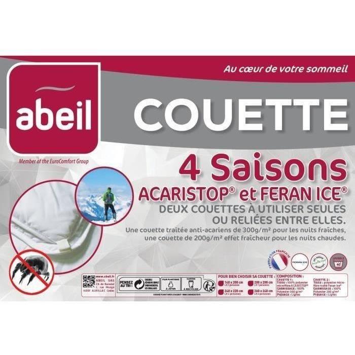 ABEIL Couette 4 Saisons ANTI - ACARIENS 140x200cm - Paloma Tech