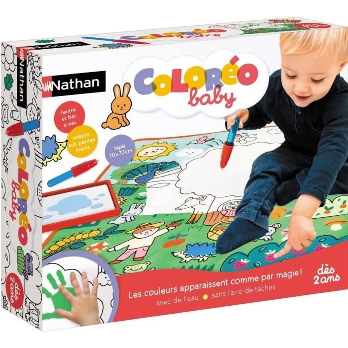 Activité créative - NATHAN - Coloréo Baby - Colorier avec de l’eau tapis et feutre adaptés