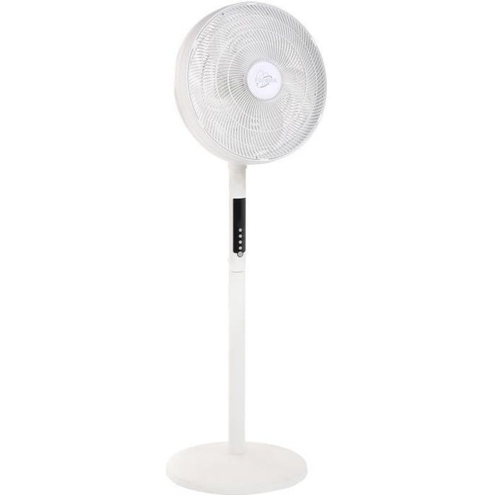 AIR-LIGHT RING - Ventilateur sur pied & Brasseur d’air blanc Ø40cm 70W avec couronne d’éclairage LED