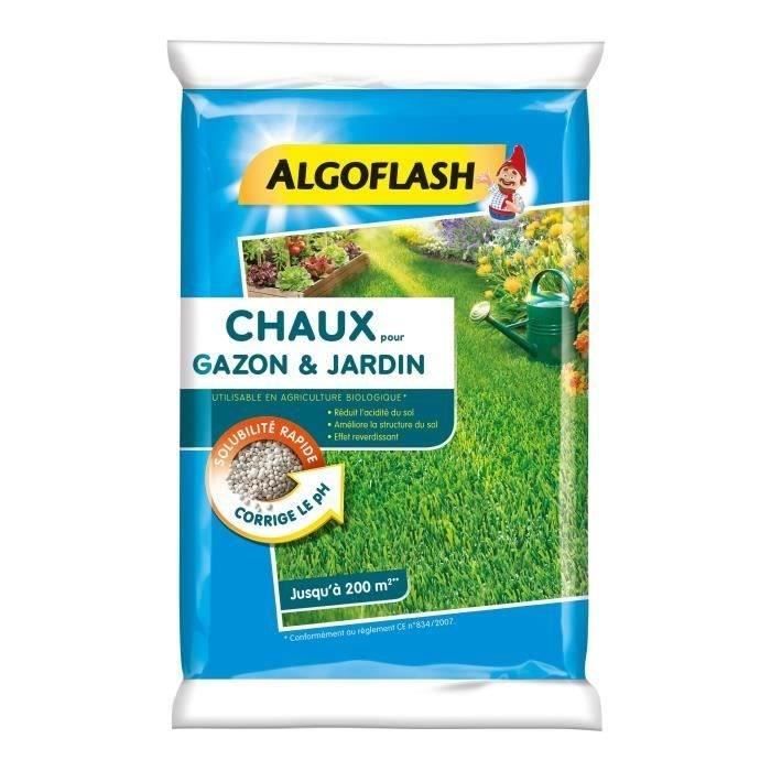 ALGOFLASH Chaux pour gazon et jardin - 10 kg - Paloma Tech