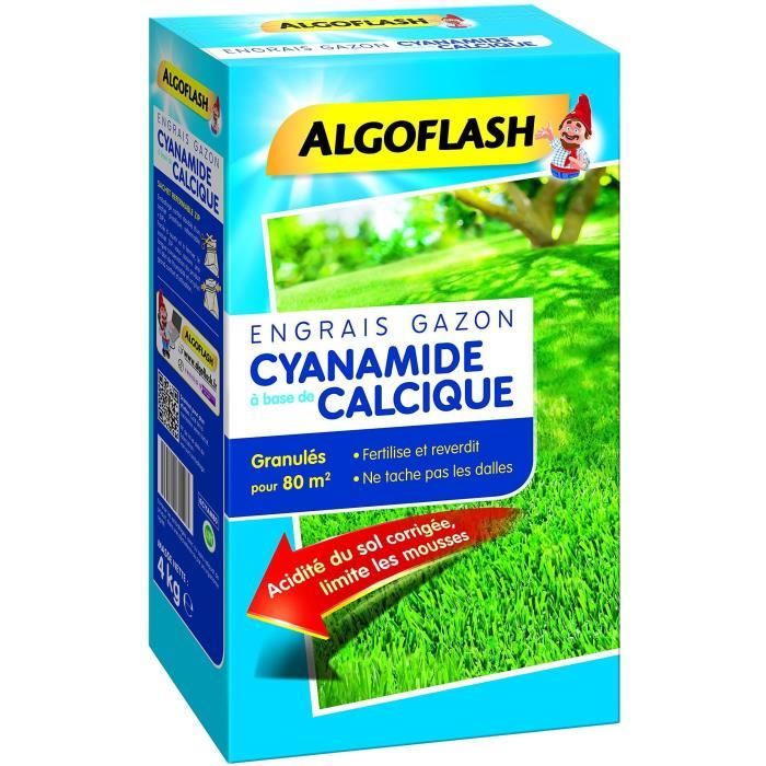 ALGOFLASH Engrais Gazon Cyanamide - 4kg - Paloma Tech