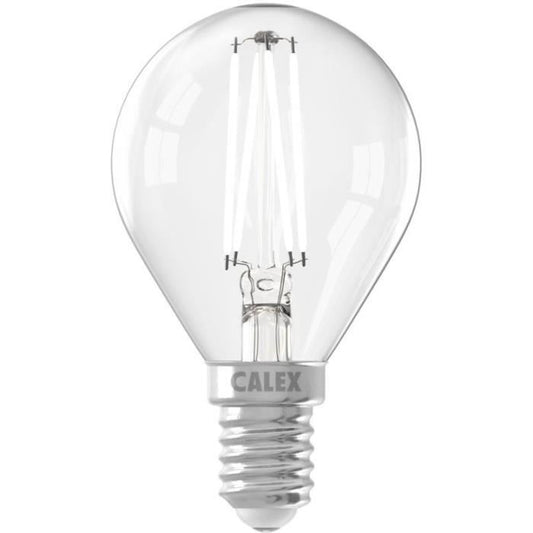 Ampoule LED E14 - CALEX - BALL P45 - Filament droit - 4,5 W - 470 lm - 2700 K - Intensité variable - Transparente