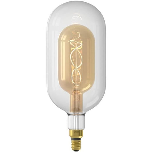 Ampoule LED E27 - CALEX - DECO XXL SUNDSVALL - Filament simple spirale - 3W - 240 lm - 2200 K - Transparent / Or blanc