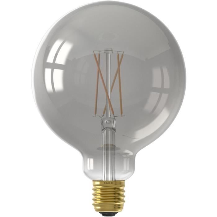 Ampoule LED E27 - CALEX - G125 SMART GLOBE - Filament droit - 7 W - 400 lm - 1800 K - Intensité variable - Smokey