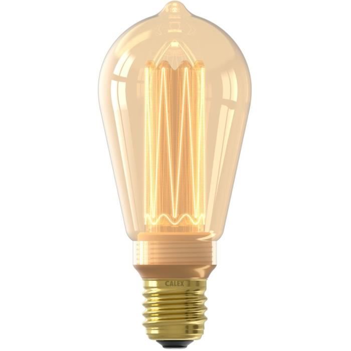 Ampoule LED E27 - CALEX - GLASSFIBER RUSTIC ST64 - 3,5 W - 120 lm - 1800 K - Intensité variable - Or