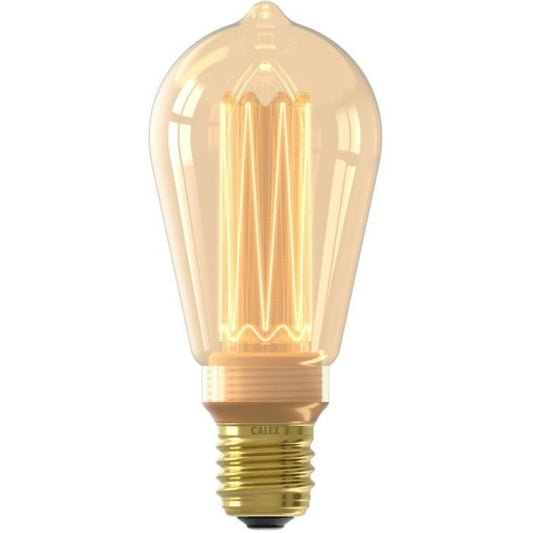 Ampoule LED E27 - CALEX - GLASSFIBER RUSTIC ST64 - 3,5 W - 120 lm - 1800 K - Intensité variable - Or