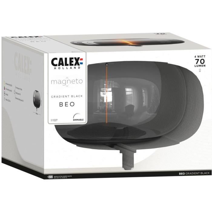 Ampoule LED E27 - CALEX - MAGNETO BEO - Filament flexible - 4 W - 70 lm - 1800 K - Intensité variable - Noir