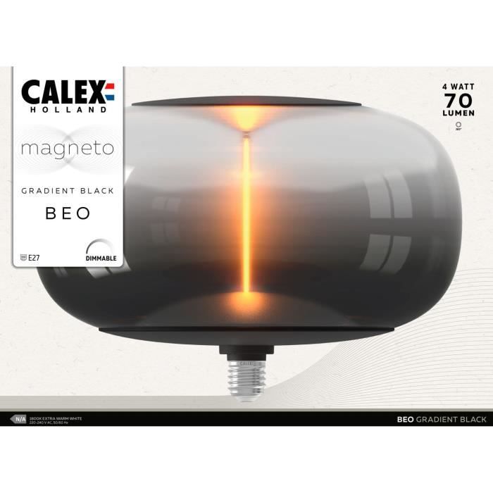 Ampoule LED E27 - CALEX - MAGNETO BEO - Filament flexible - 4 W - 70 lm - 1800 K - Intensité variable - Noir