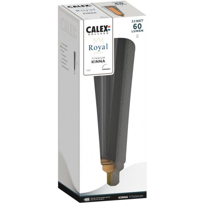 Ampoule LED E27 - CALEX - ROYAL KINNA - 3,5 W - 60 lm - 2000 K - Intensité variable - Titanium