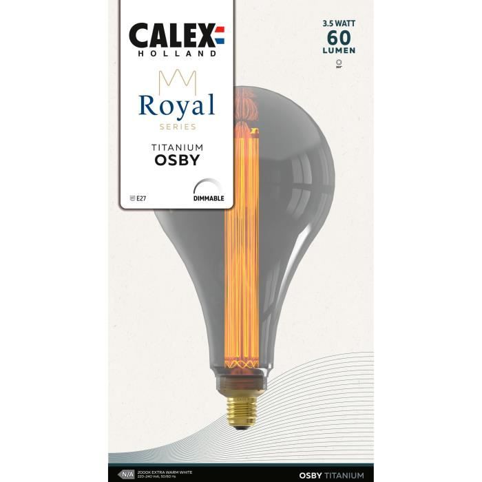 Ampoule LED E27 - CALEX - ROYAL OSBY - 3,5 W - 60 lm - 2000 K - Intensité variable - Titanium