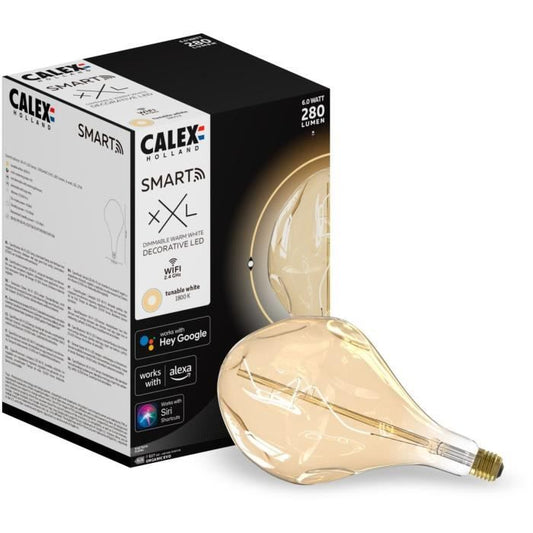 Ampoule LED E27 - CALEX - SMART ORGANIC EVO - Filament flexible - 6 W - 280 lm - 1800 K - Intensité variable - Or