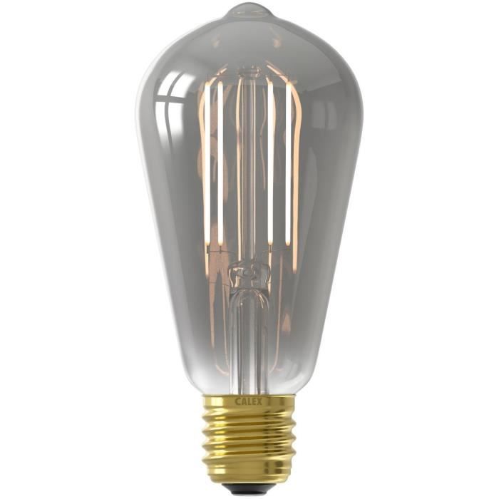 Ampoule LED E27 - CALEX - SMART ST64 - Filament droit - 7 W - 400 lm - 1800 K - Intensité variable - Smokey