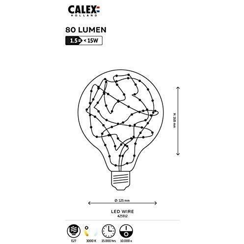 Ampoule LED E27 - CALEX - STARS FLOBE G125 - 1,5 W - 50 lm - 3000 K - Intensité variable - Or