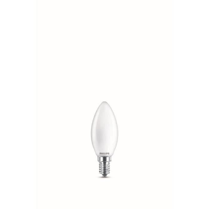 Ampoule LED - PHILIPS - Non dimmable - E14 - 60W - Blanc Chaud