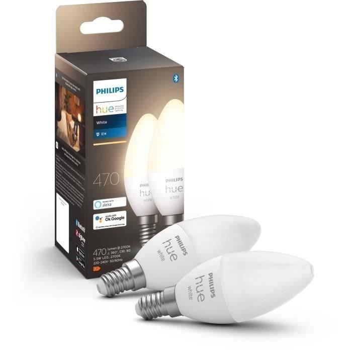 Ampoules connectées Philips Hue HW 5.5W E14 x2