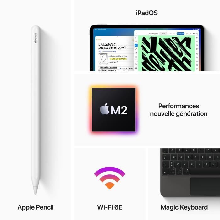 Apple - iPad Pro (2022) - 11 - WiFi - 1 To - Argent