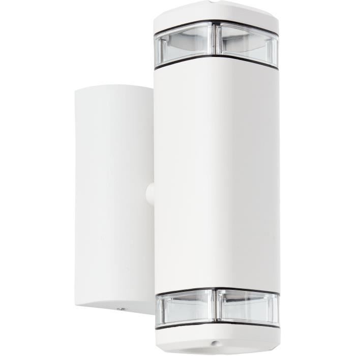 Applique extérieure - BRILLIANT - JANDY - Blanc - Métal/verre - GU10 max 2x18W - IP44 - Paloma Tech