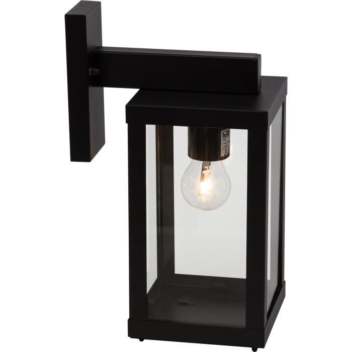 Applique extérieure GAIA descendante noir métal/verre E27 1x60W - BRILLIANT - Paloma Tech