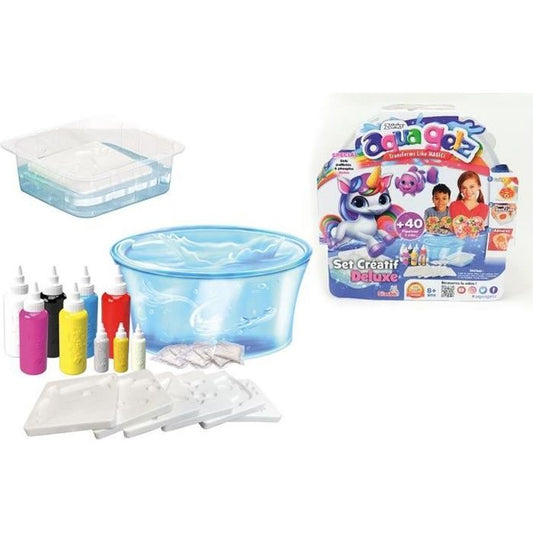 Aqua Gelz Deluxe - SMOBY - Set créatif de figurine 3D en gel - Kit facile a ranger et transporter