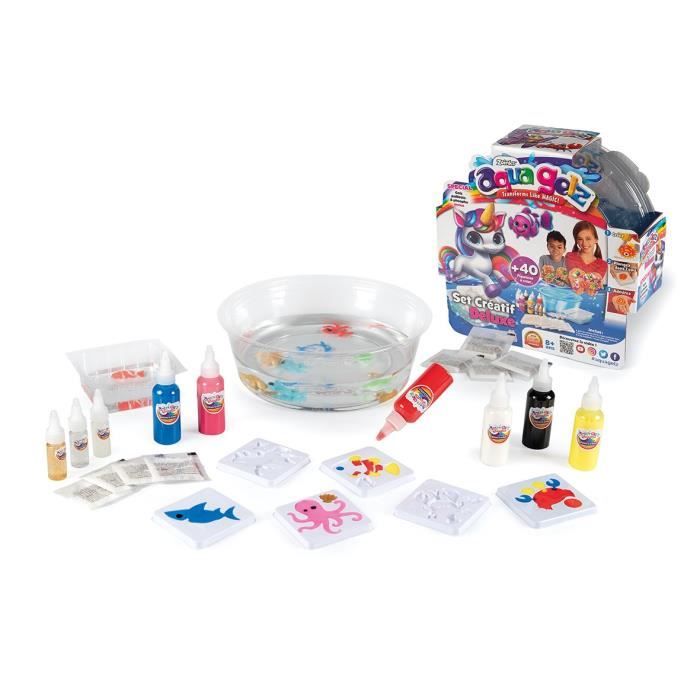 Aqua Gelz Deluxe - SMOBY - Set créatif de figurine 3D en gel - Kit facile a ranger et transporter