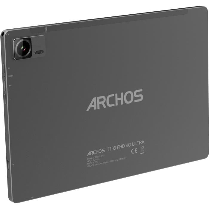 ARCHOS - T105 FHD 4G Ultra 4 + 128 - Ecran FHD 10,5 - Android 14 - RAM 4Go - Stockage 128 Go - Gris