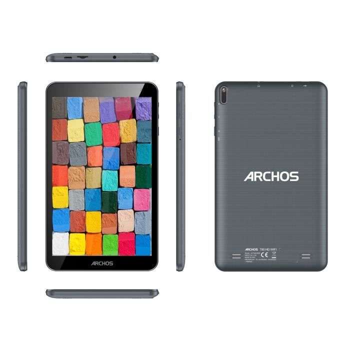 ARCHOS - T80 HD Wifi 3 + 64 - Ecran HD 8 - Android 14 - RAM 3Go - Stockage 64 Go - Noir