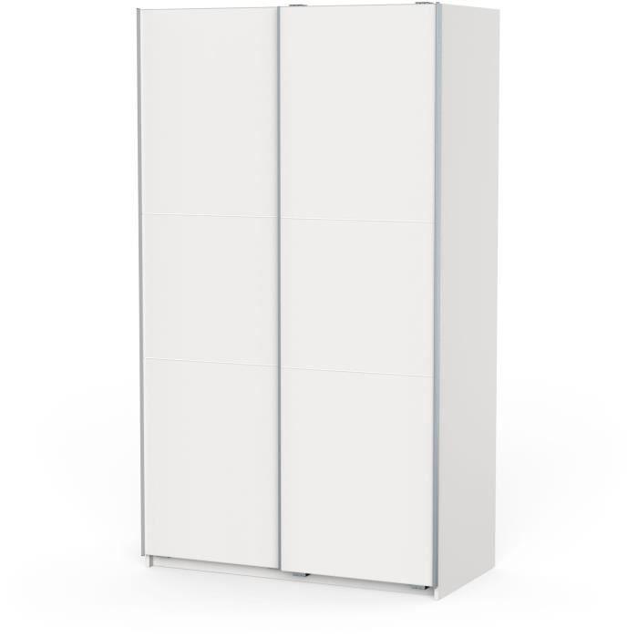 Armoire GHOST - Décor blanc mat - 2 Portes coulissantes - L.116,5 x P. 59,9 x H. 203 cm - DEMEYERE - Paloma Tech