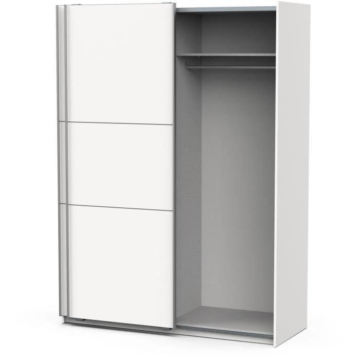 Armoire GHOST - Décor blanc mat - 2 Portes coulissantes - L.148 x P.59,9 x H.203 cm - DEMEYERE - Paloma Tech