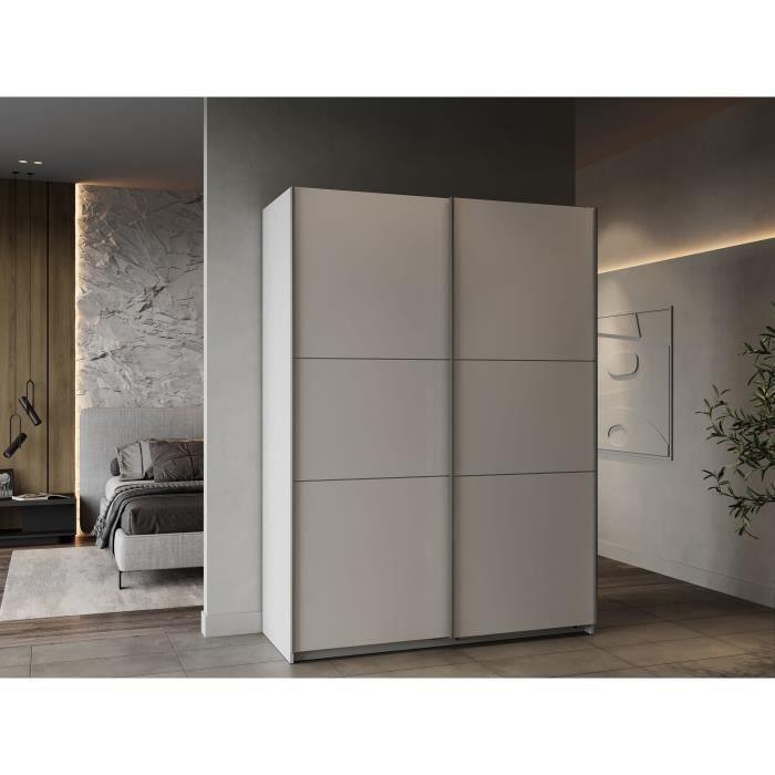 Armoire GHOST - Décor blanc mat - 2 Portes coulissantes - L.148 x P.59,9 x H.203 cm - DEMEYERE - Paloma Tech