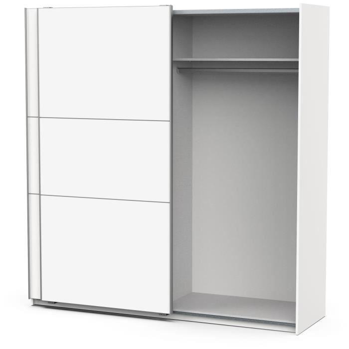 Armoire GHOST - Décor blanc mat - 2 Portes coulissantes - L.194,5 x P.59,9 x H.203 cm - DEMEYERE - Paloma Tech