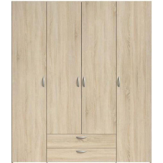 Armoire VARIA - Décor chene - 4 portes battantes + 2 tiroirs  - L 160 x H 185 x P 51 cm - PARISOT - Paloma Tech