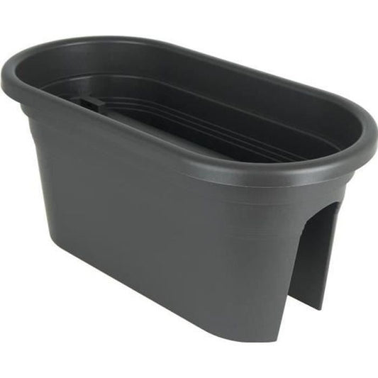 ARTEVASI Jardiniere pour balcon Venezia - 30 x 60 x H 27 cm - 18 L - Gris anthracite - Paloma Tech