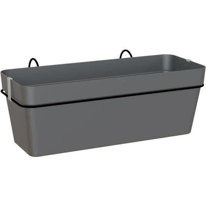 ARTEVASI - Kit balcon Jardiniere capri re 50cm v2 anthracite 50,2 x 28,5 x h20 cm - 1,45l - Paloma Tech