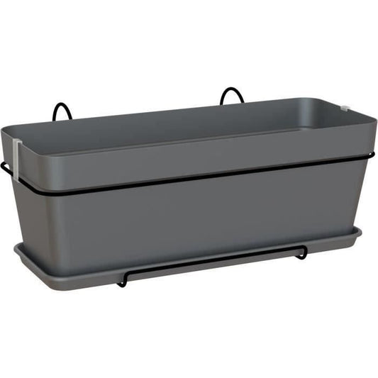 ARTEVASI - Kit Jardiniere capri 50cm v2 anthracite 50,2 x 28,5 x h20,7 cm - 1,54l - Paloma Tech