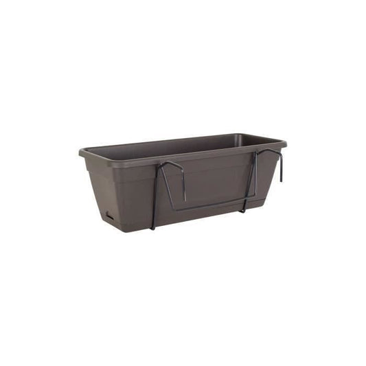 ARTEVASI Kit Jardiniere Venezia avec réserve d'eau - 10 L - 49 x 19,5 x 16,6 cm - Gris anthracite - Paloma Tech