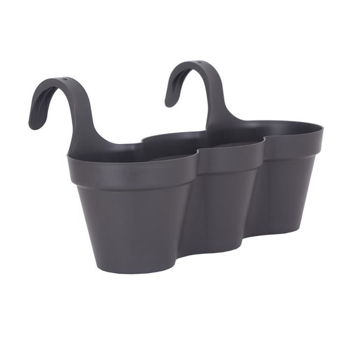 ARTEVASI Pot de fleurs pour balcon Capri Individ - 30,5 x 54 x H 28 cm - 11 L - Gris anthracite - Paloma Tech