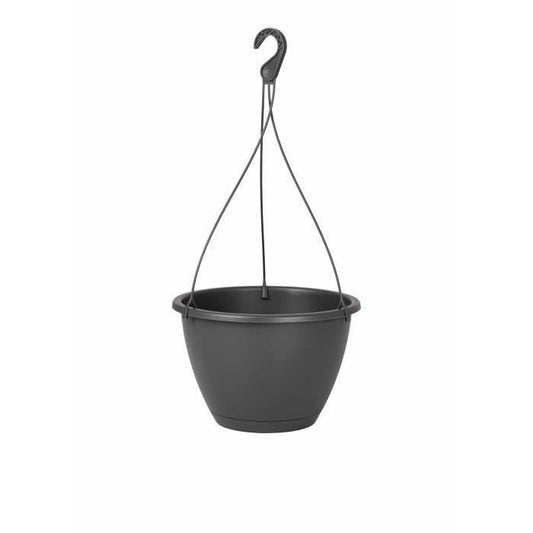 ARTEVASI Pot de fleurs suspendu Algarve - 8 L - 31 x 31 x 20,5 cm - Gris anthracite - Paloma Tech